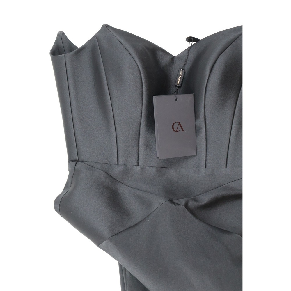 CRISTALLINI Gown Mermaid Strapless Black Solid 4 NWT - Picture 4 of 16